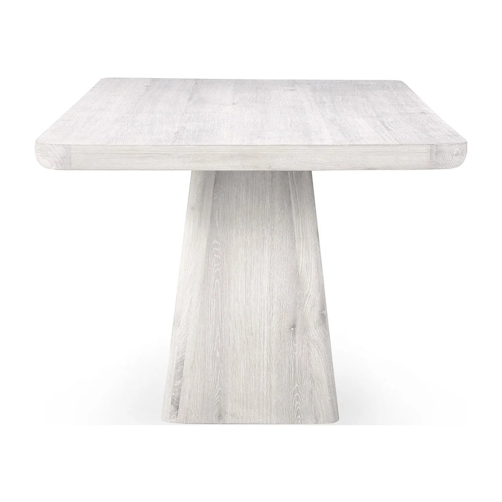Whitewash Oak Wood Pedestal Dining Table K10747