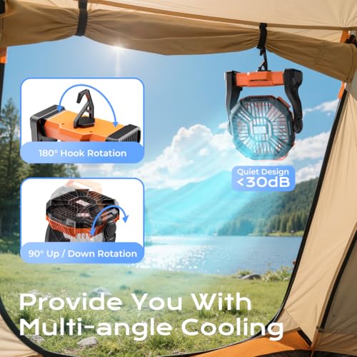 Portable Camping Fan with LED Lantern R346701