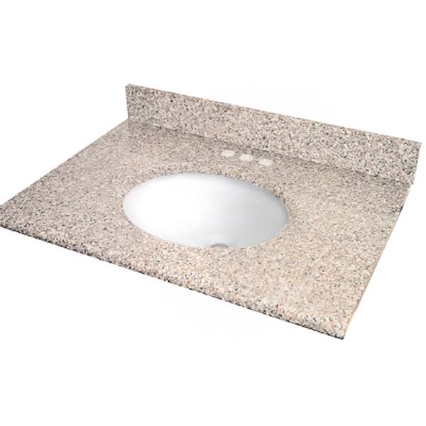 31x22 Golden Hill Granite Vanity Top with White Bowl N749514