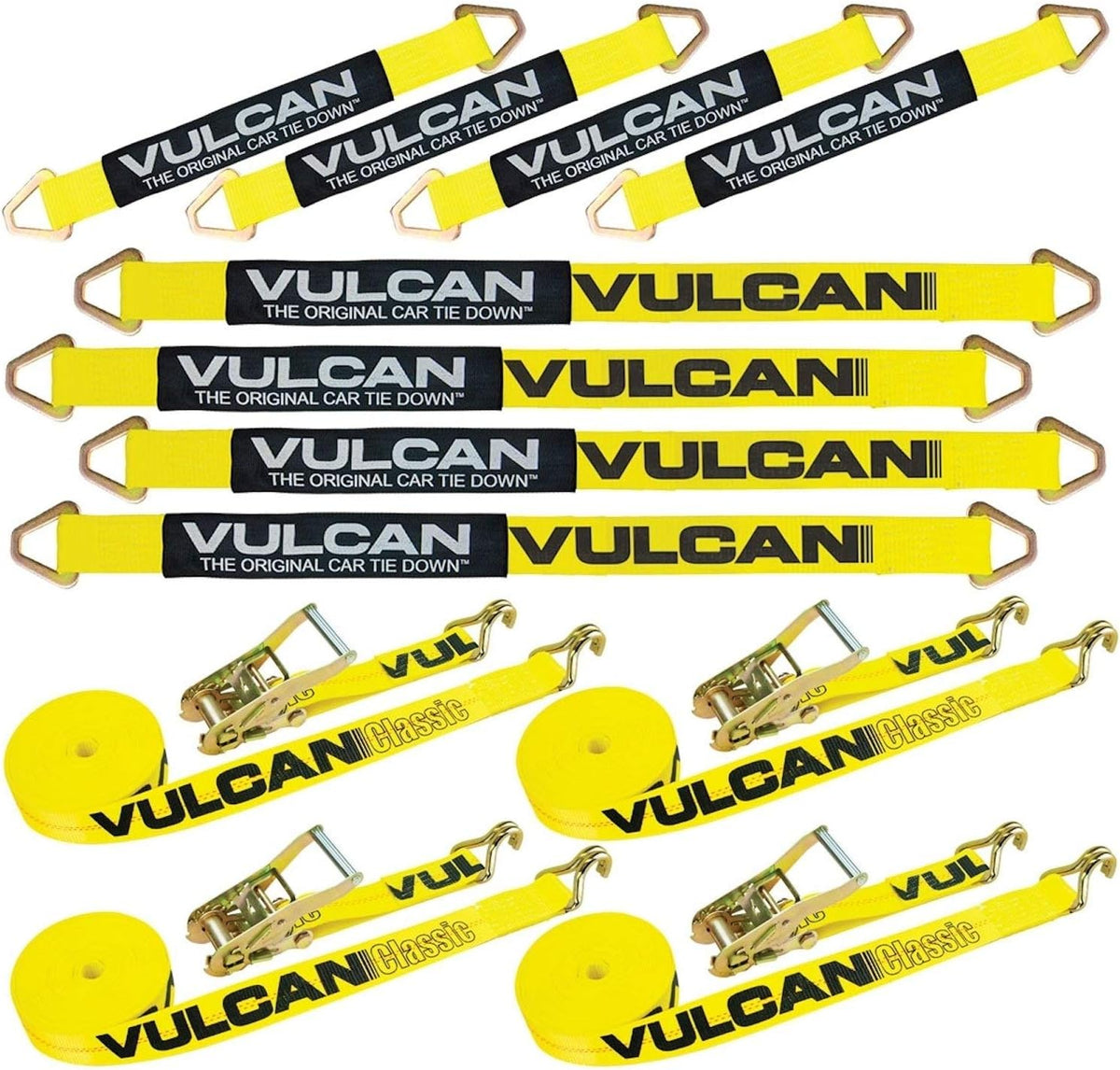Axle Strap Tie Down Kit with Wire Hook Ratchet Straps J1841