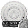 Hand-Painted Ultra Pure White Crackle Ceiling Medallion A8439