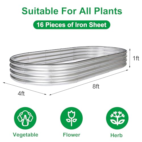 Galvanized Raised 2 Pcs 4×2×1ft Planter Boxes J844