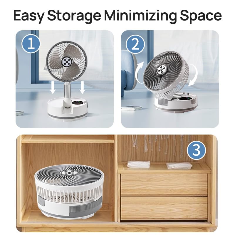 8 inch Portable Rechargeable Oscillating Fan White N5729