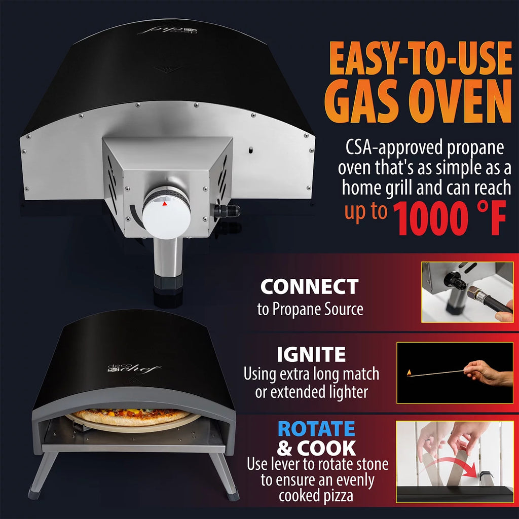 Black Portable Gas Pizza Oven X33411