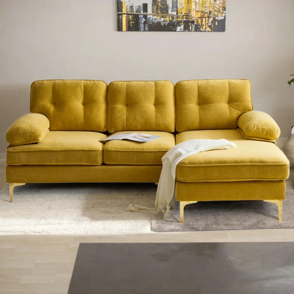 83" Velvet L-Shaped Sectional Sofa E242