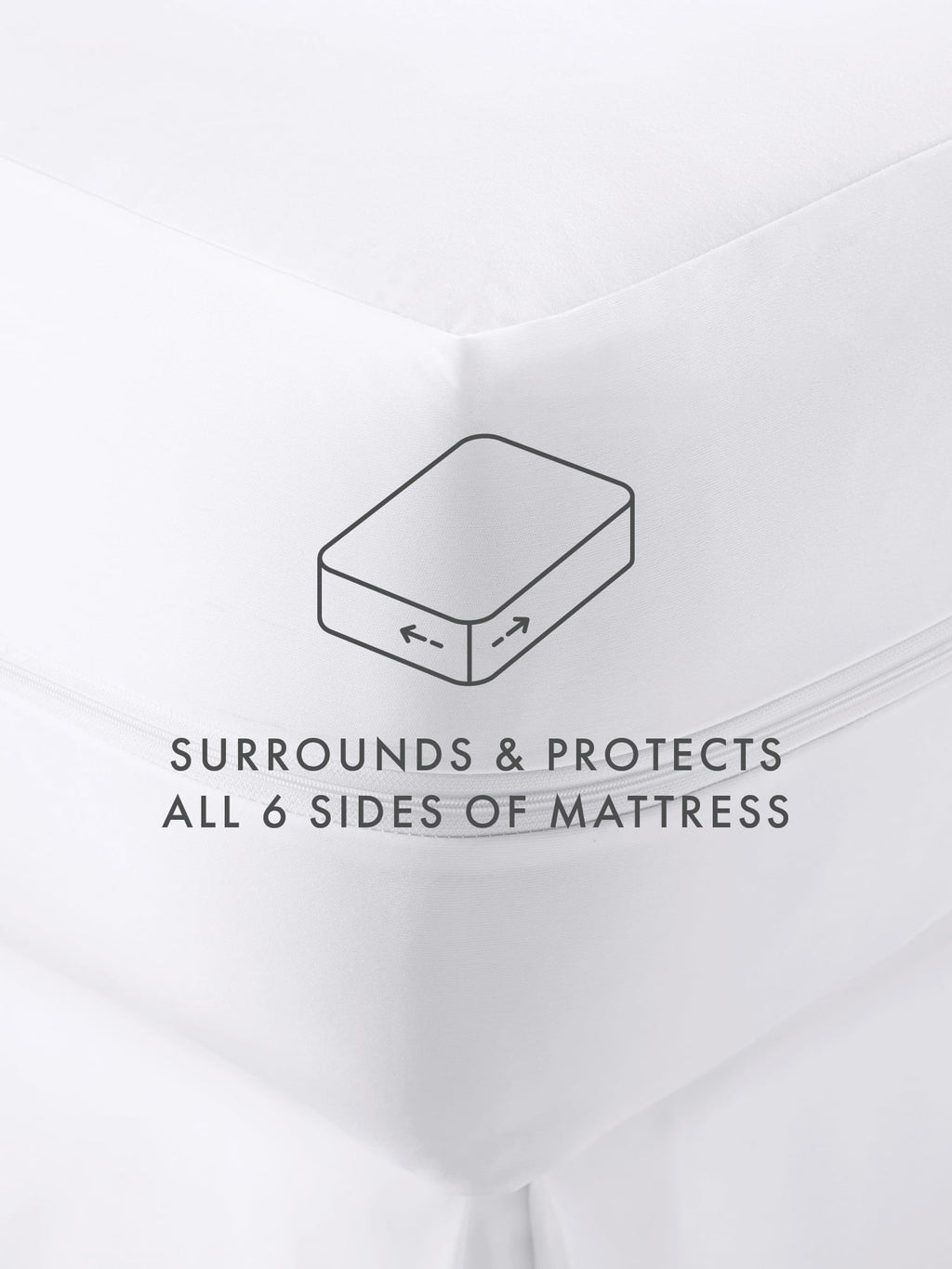 White Fitted Waterproof King Size Mattress Protector S20788