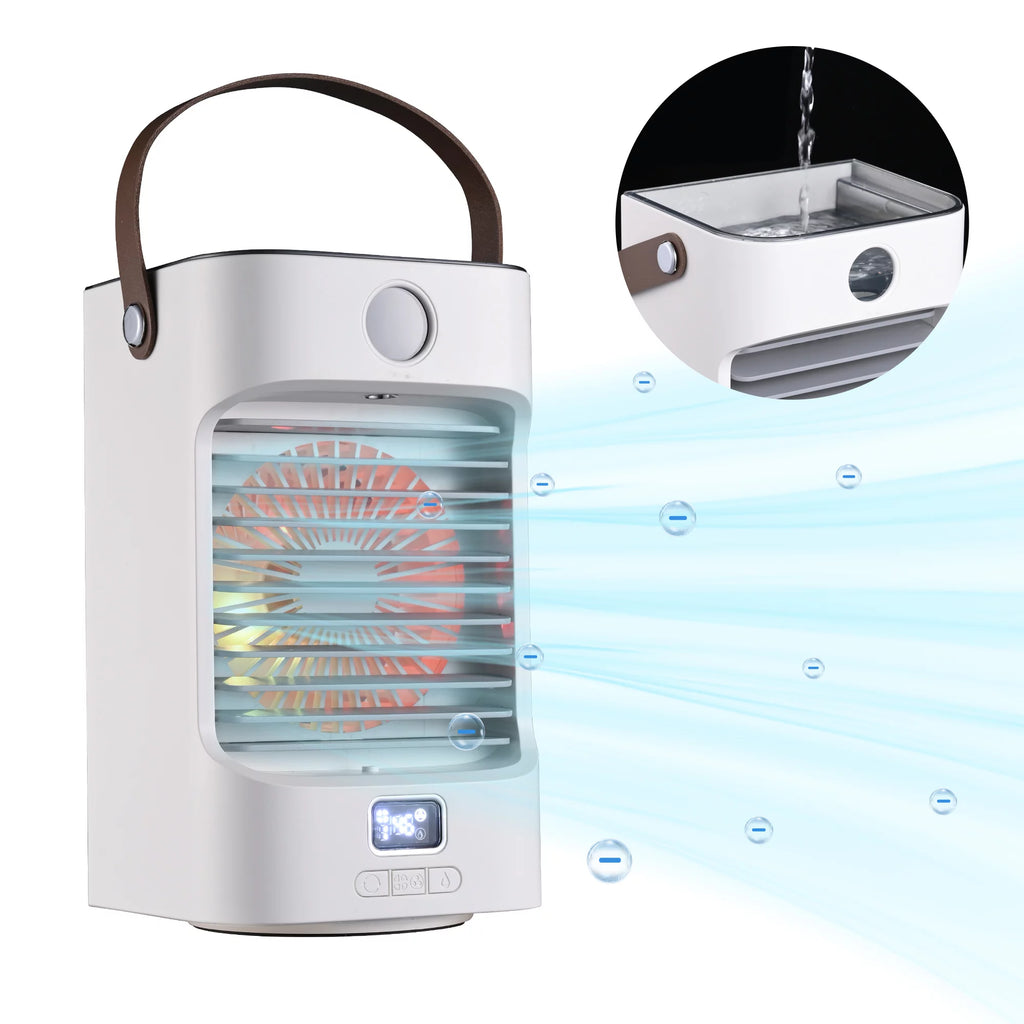 Portable Tabletop Air Cooler Fan with LED Light D966