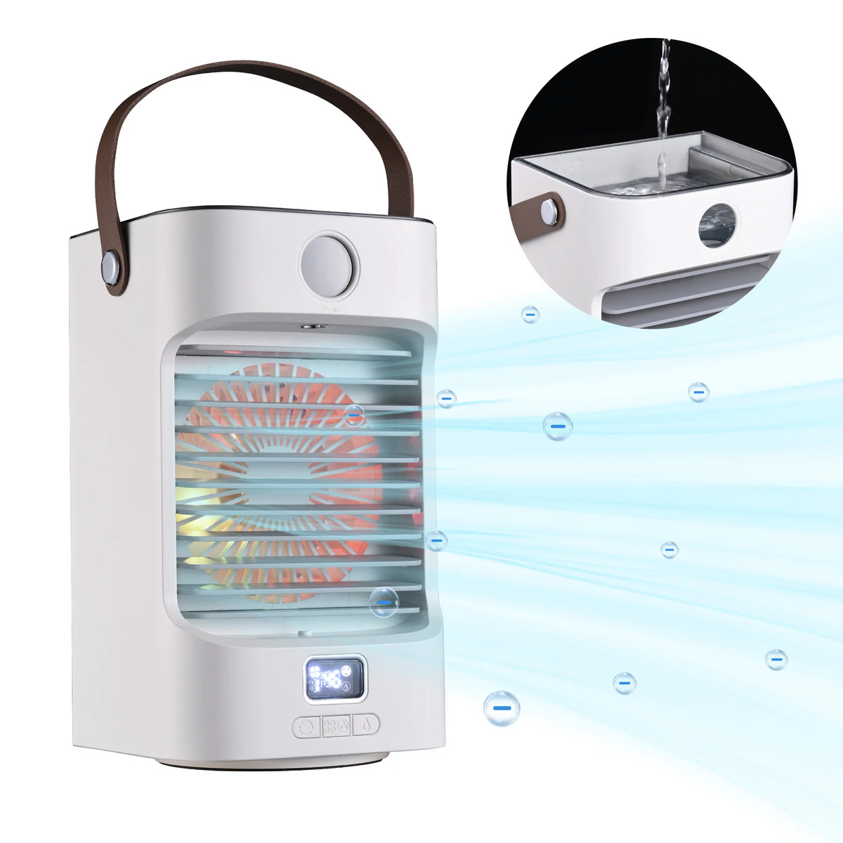 Portable Tabletop Air Cooler Fan with LED Light D966