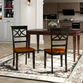 Black and Cherry Wood Dining Chairs, Set of 2 A289