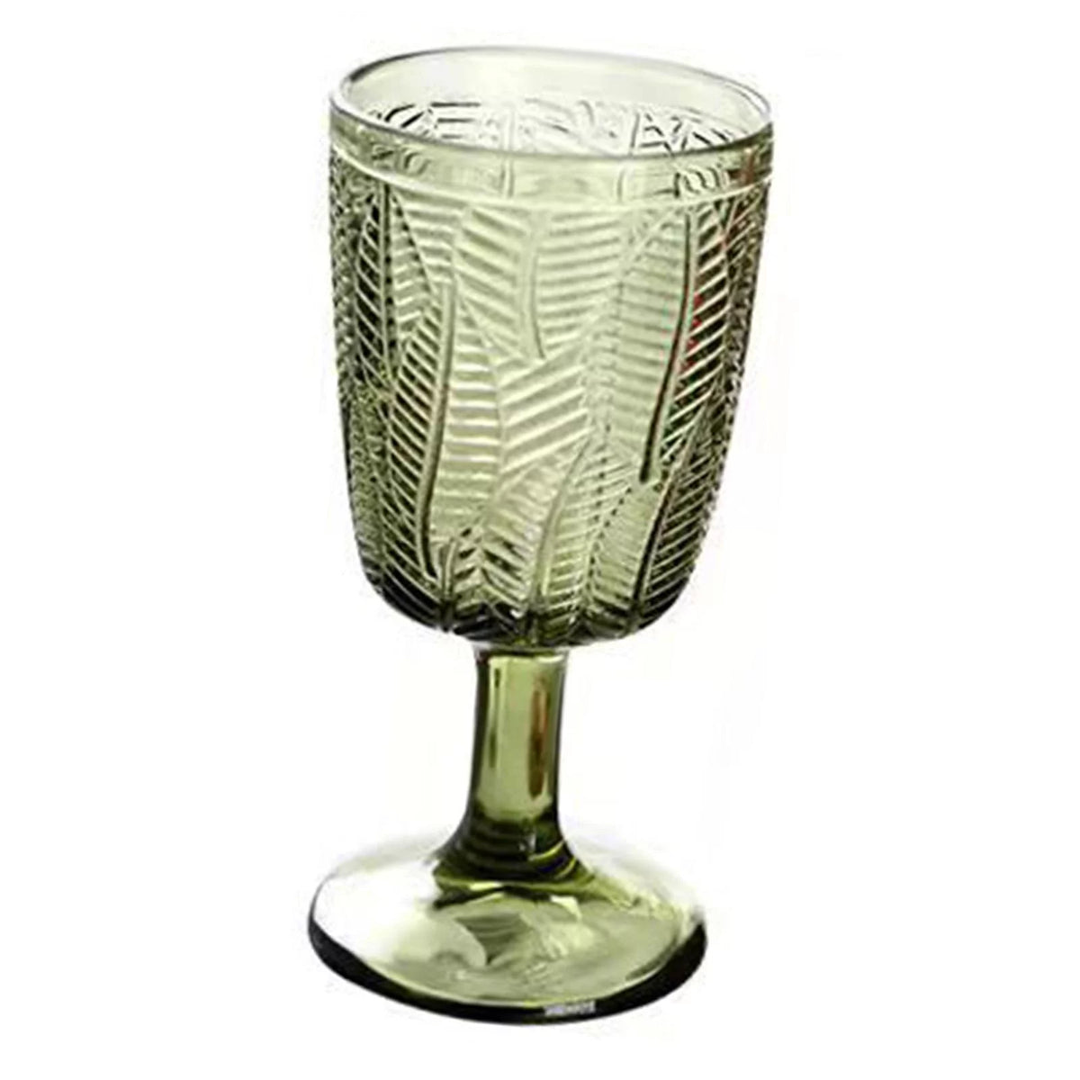 Green Embossment Texture Glass Goblet N625832