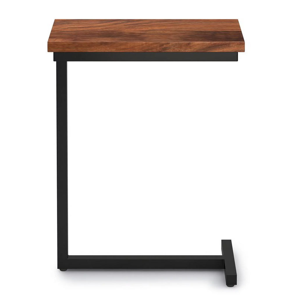 2-Piece 18" Rectangle Industrial C Side Table Set in Cognac Brown D468