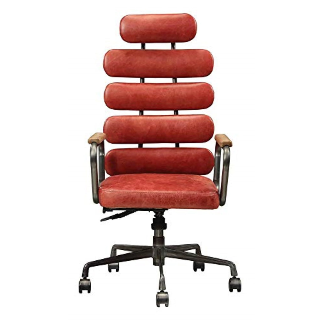 Antique Red Top Grain Leather Executive Office Chair P96524