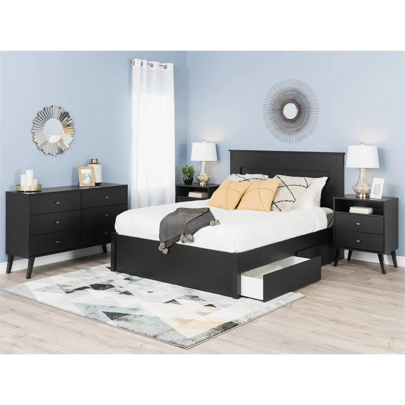 Black 2 Drawer Tall Nightstand M627032