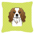 Lime Green Cavalier Spaniel Decorative Pillow 18 x 18 In. K2609
