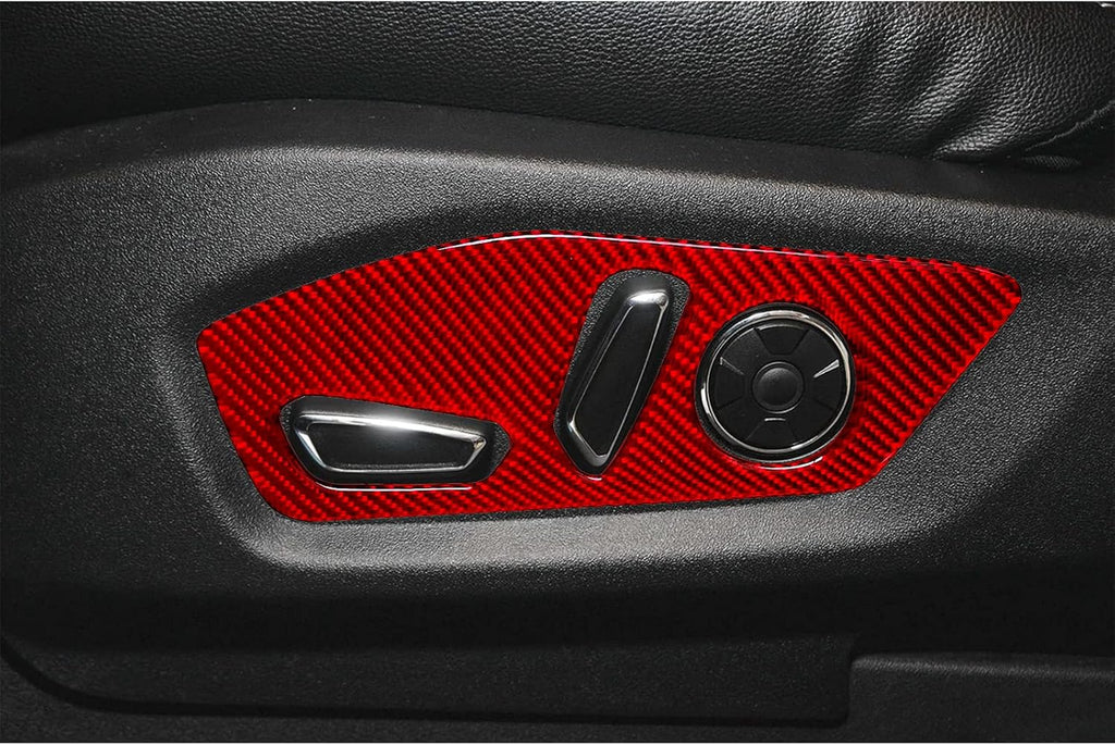 Carbon Fiber Car Seat Adjustment Button Panel Cover Trim Sticker N665