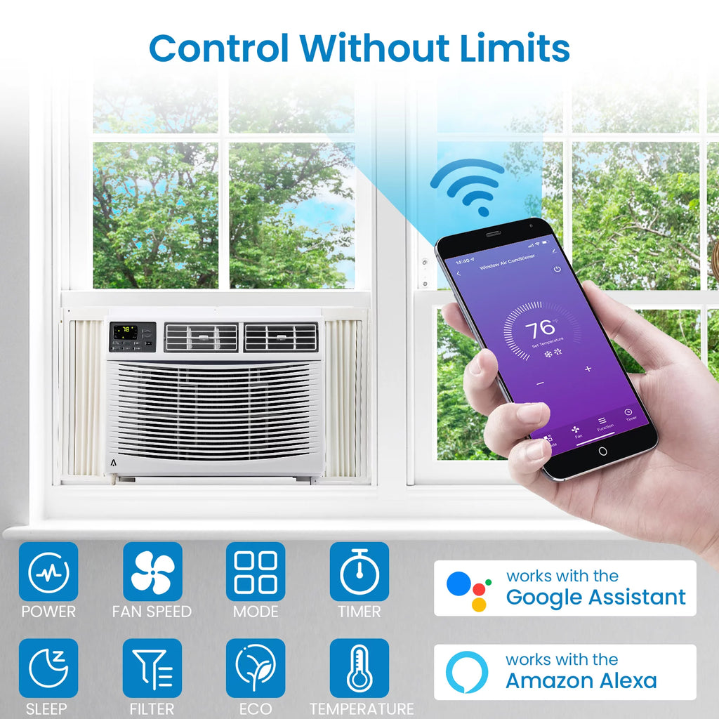 8,000 BTU Window-Mounted Air Conditioner with Remote/App Control Z532726