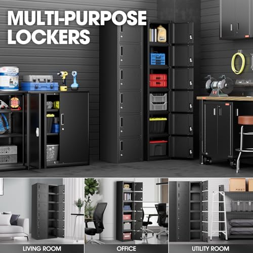 Metal Storage Cabinet with Keys, 71" 1 Door Black P34561