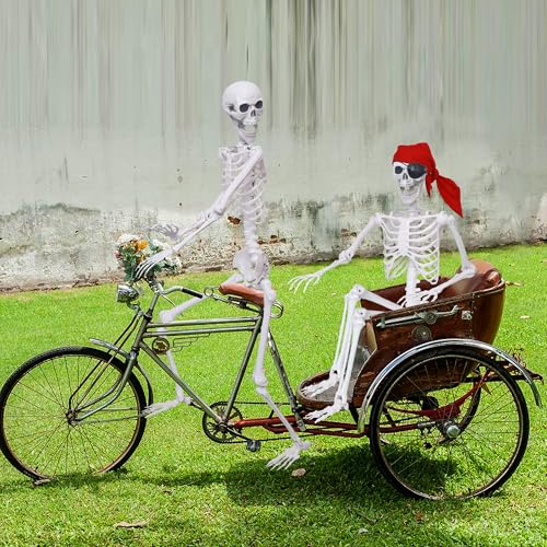 2 Pack 5.4Ft Posable Life Size Skeleton Decorations Y883368