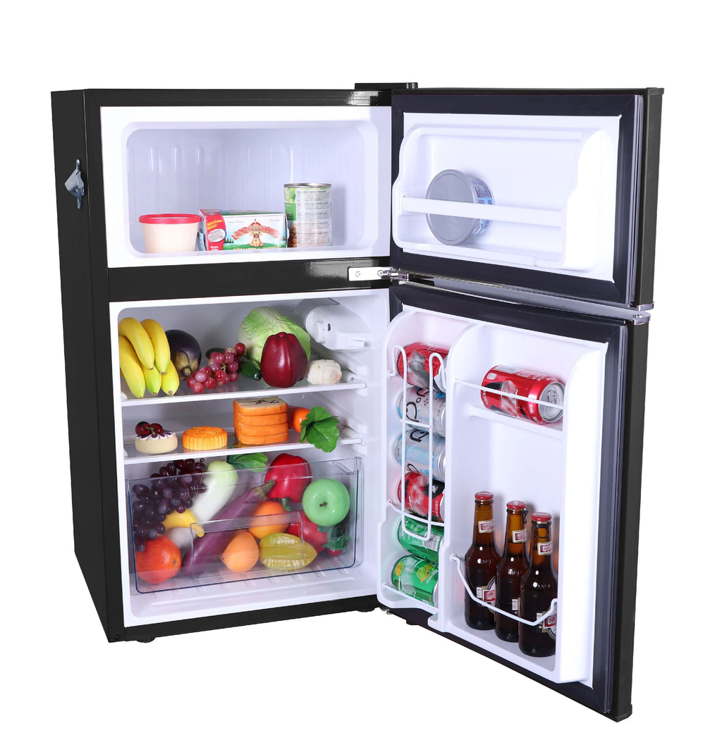 Black 3.1 Cu Ft Two Door Compact Refrigerator with Freezer I927