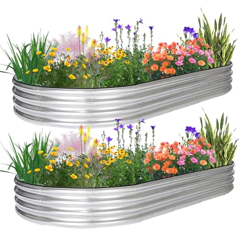 Galvanized Raised 2 Pcs 4×2×1ft Planter Boxes J844
