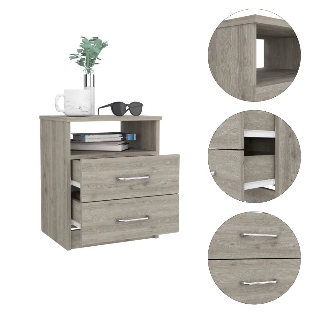 Light Grey Particle Bedroom Nightstand B305