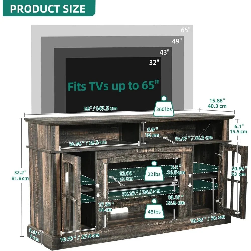 Dark Rustic Oak TV Stand K718468