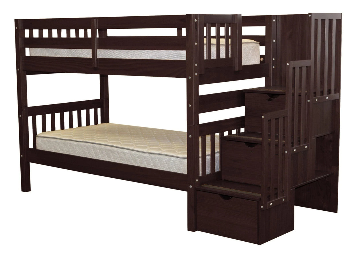 Twin over Twin Bunk Beds with 3 Drawers I568066