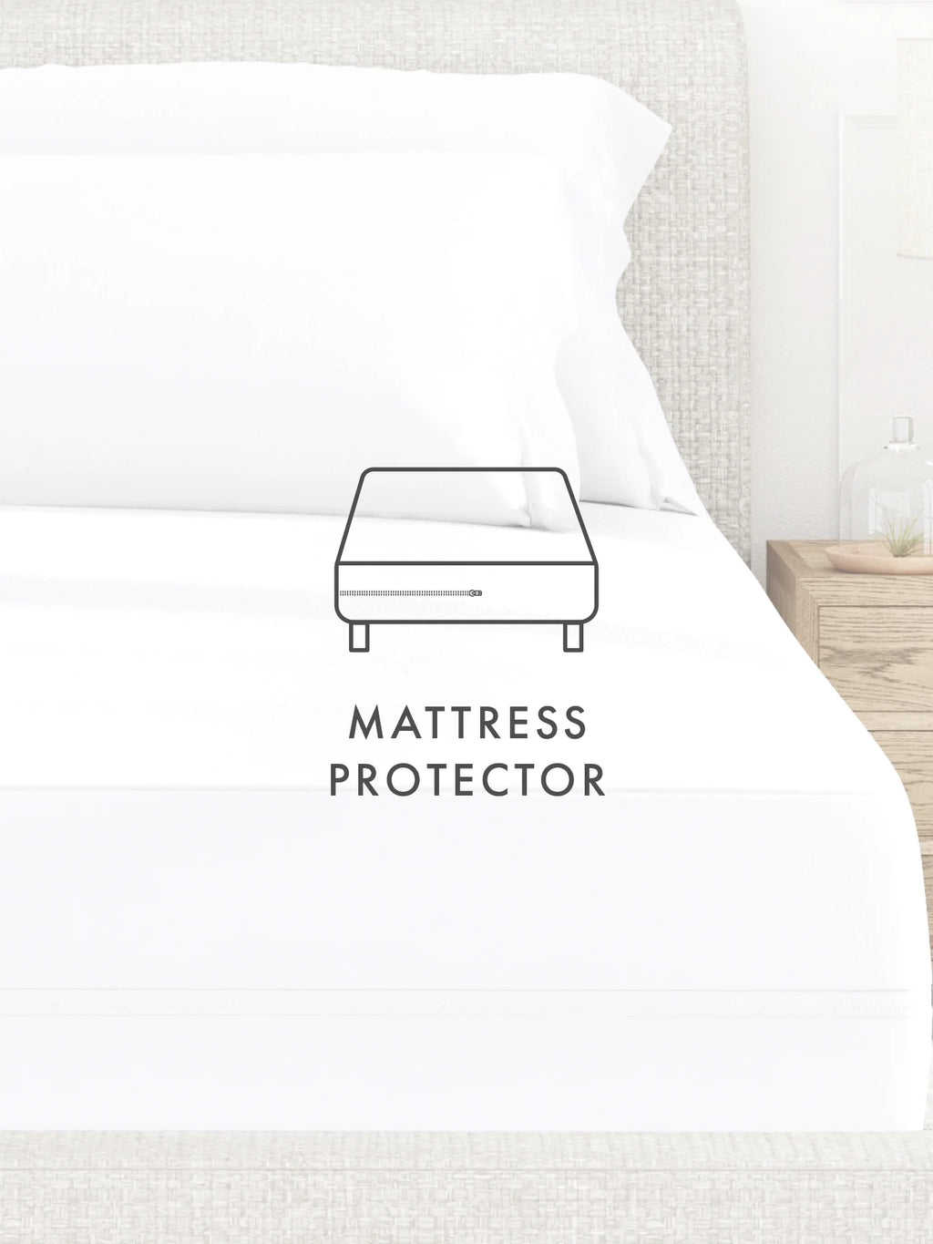 White Fitted Waterproof King Size Mattress Protector S20788