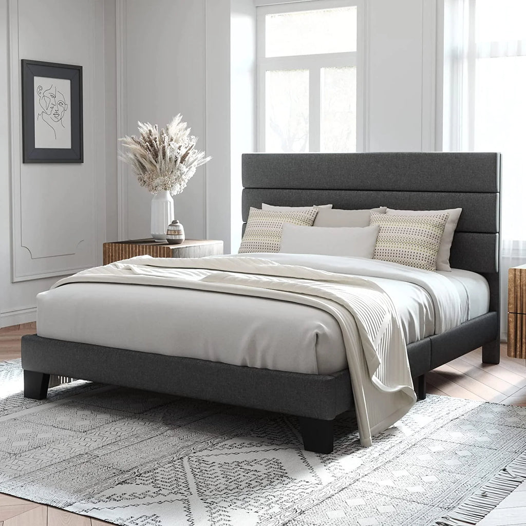 Queen Size Fabric Upholstered Platform Bed Frame X927