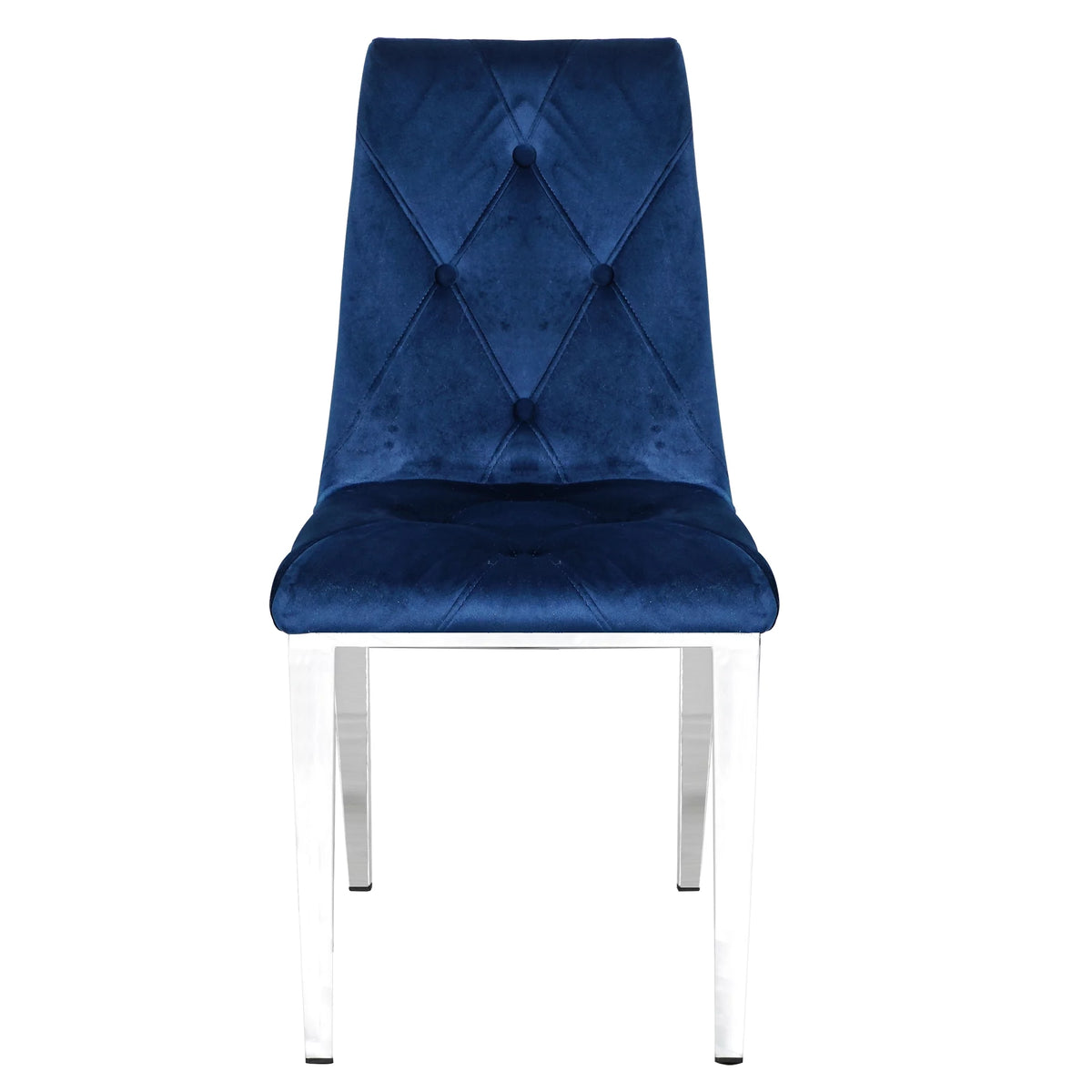 Blue Velvet Fabric Dining Chairs Set of 2 A94492