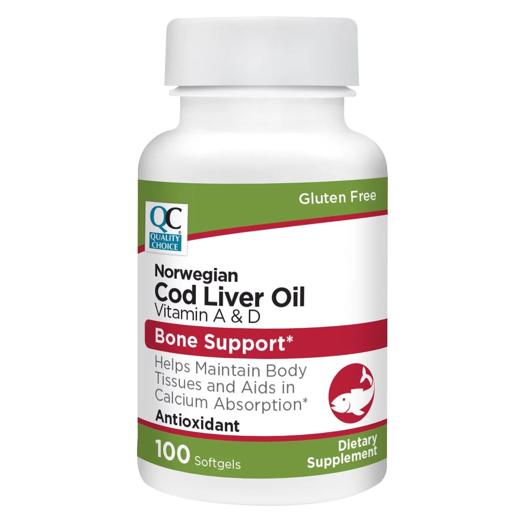 Norwegian Cod Liver Oil Vitamin A & D Softgels, 100 Count J6670