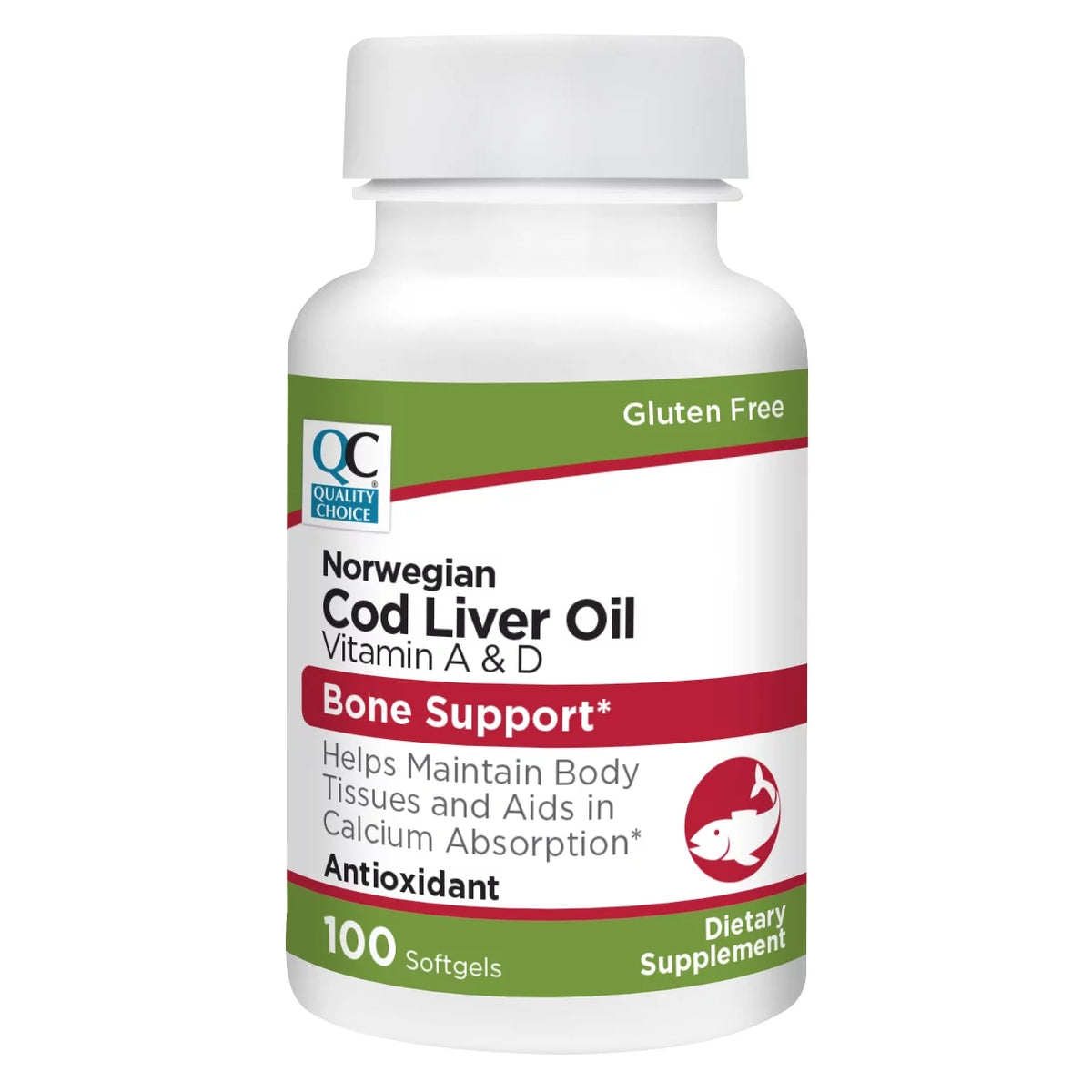 Norwegian Cod Liver Oil Vitamin A & D Softgels, 100 Count J6670