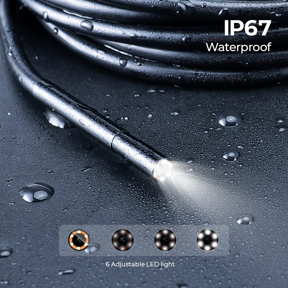 Waterproof USB Borescope Inspection Camera with Light Pack of 2 S7415