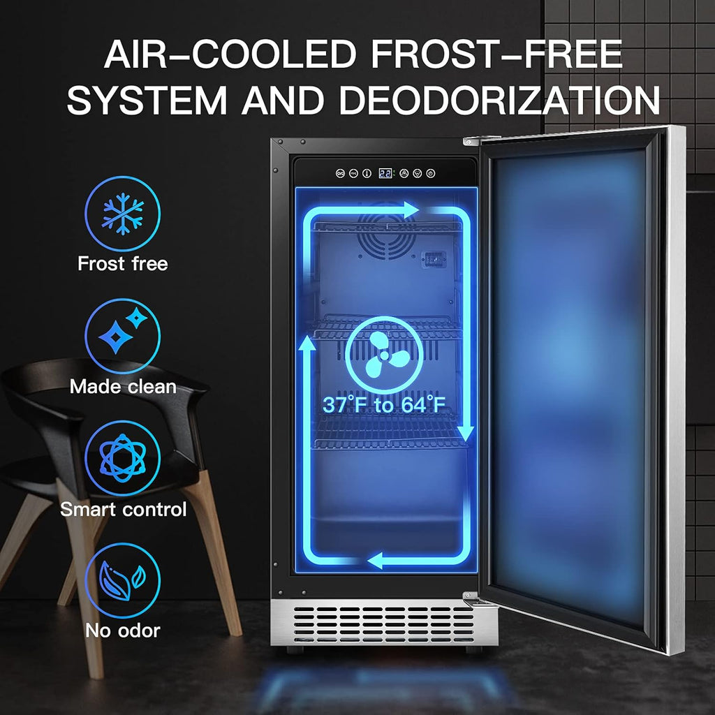 15 Inch Stainless Steel Beverage Refrigerator 100 Cans P70908