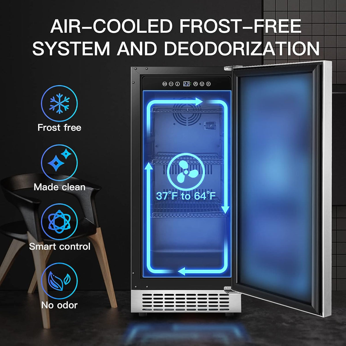 15 Inch Stainless Steel Beverage Refrigerator 100 Cans P70908
