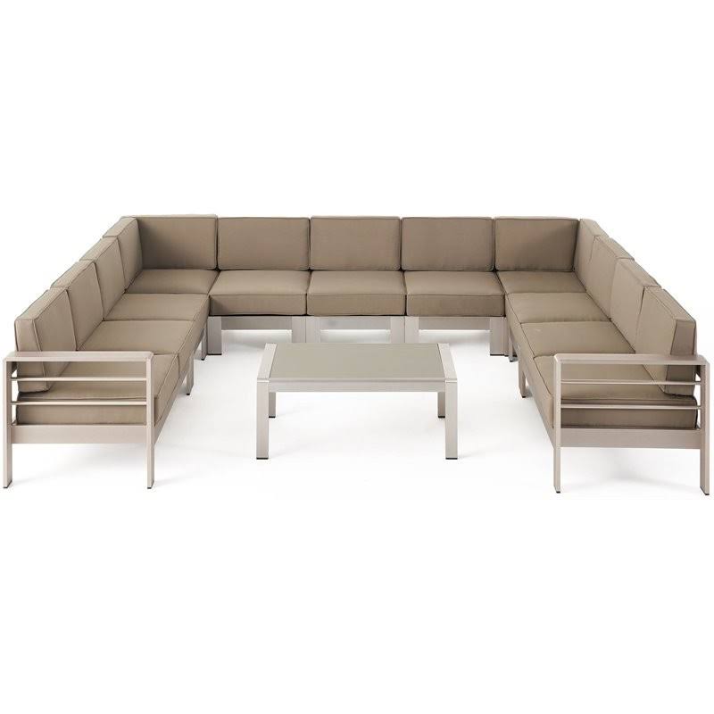 11 Seater Aluminum U-Shaped Sofa Sectional N5420