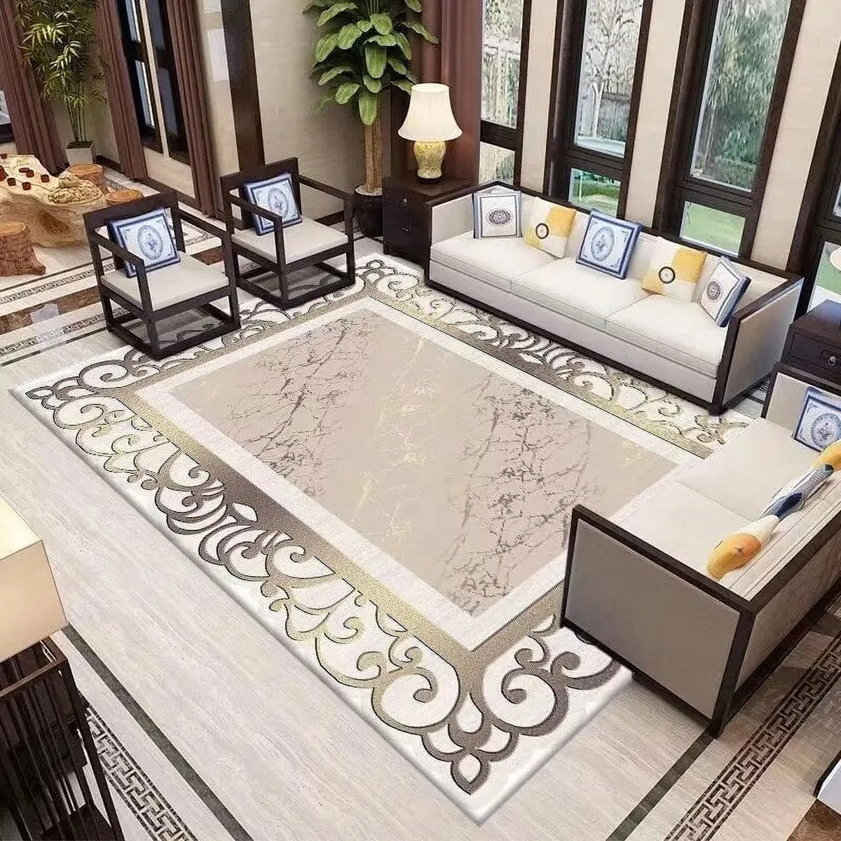 Living Room Carpet 160x230cm Soft Washable Area Rug N64422