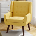 Yellow Linen Fabric Upholstered Accent Chair V91705
