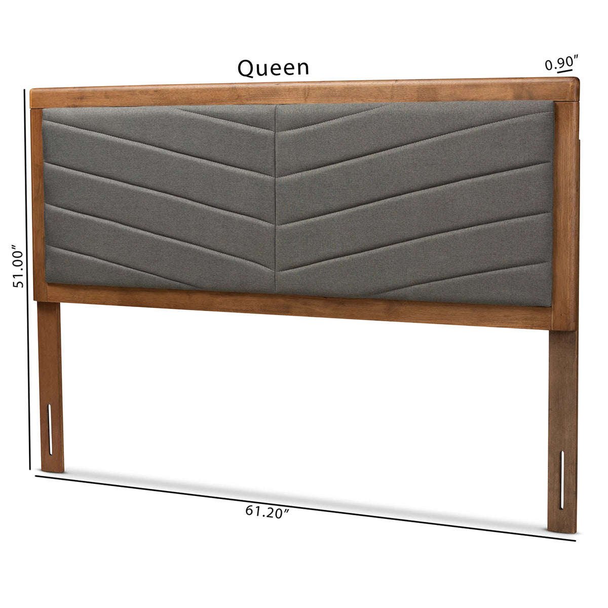 Dark Grey Fabric Upholstered Full Size Headboard Y5345