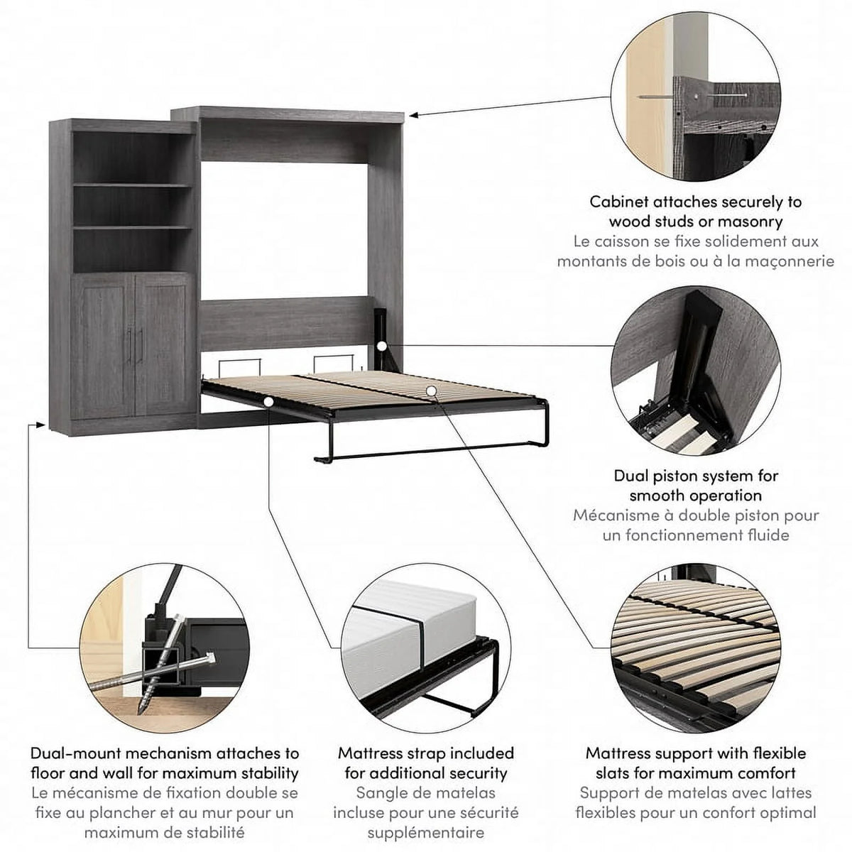 Queen Murphy Bed & Closet Organizer X854