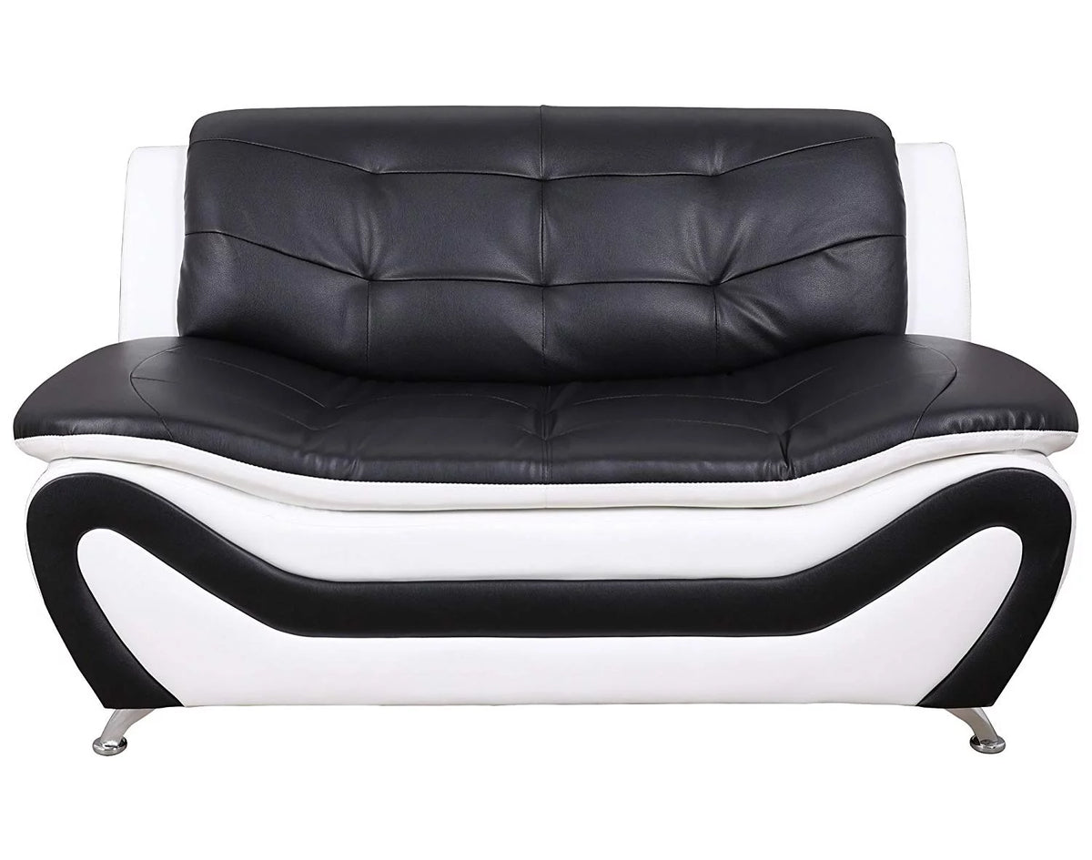 2 Piece Modern Sofa Set, Black & White X19163
