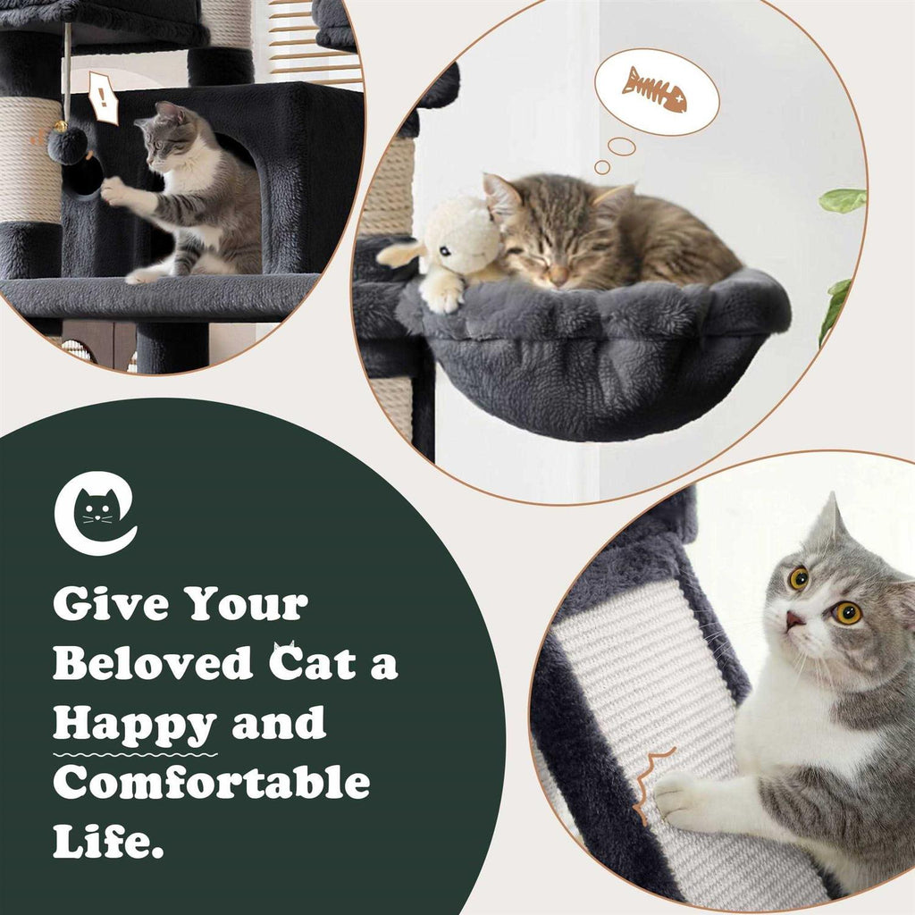 68 Inch Multi-Level Cat Tree with Scratching Posts W2144