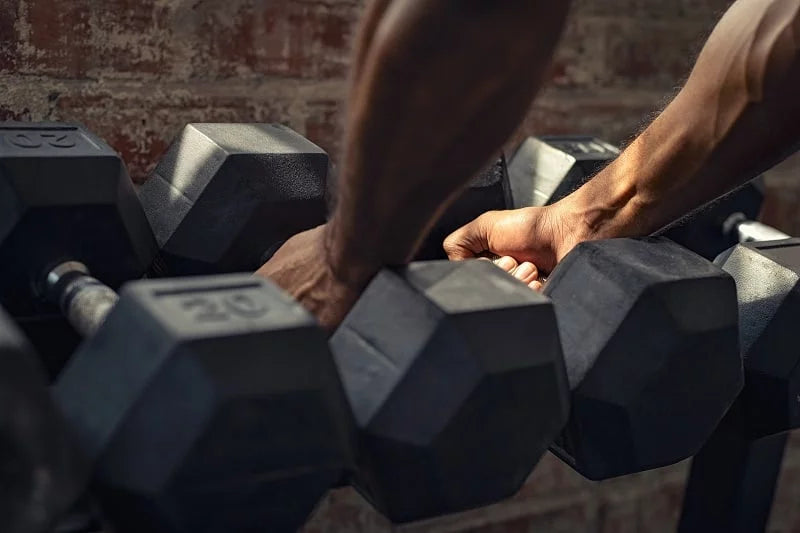10LBs Rubber Encased Hex Dumbbell Q893