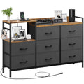 Black 8 Drawer Dresser with Charging Station K800100