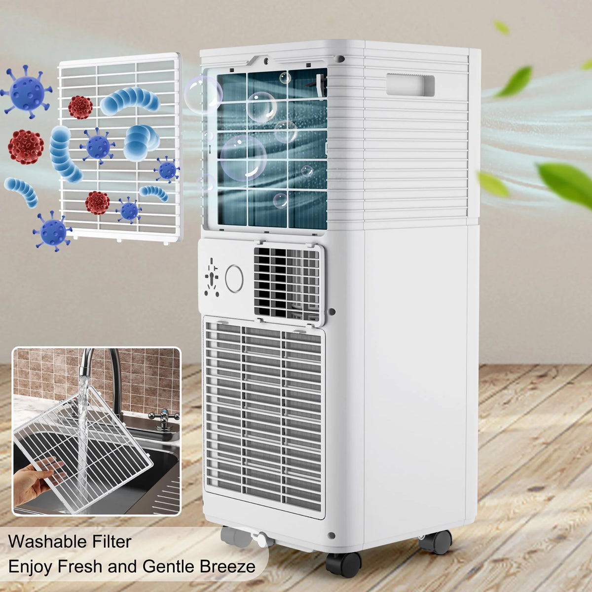 5000 BTU Portable Air Conditioner 3-in-1 Black D14362