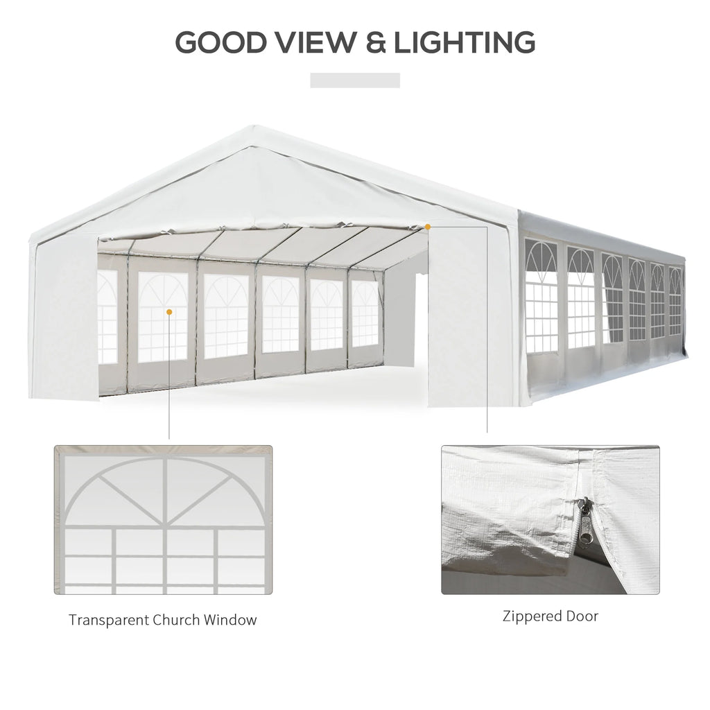 40'x20' Heavy Duty White Party Tent Canopy X14682