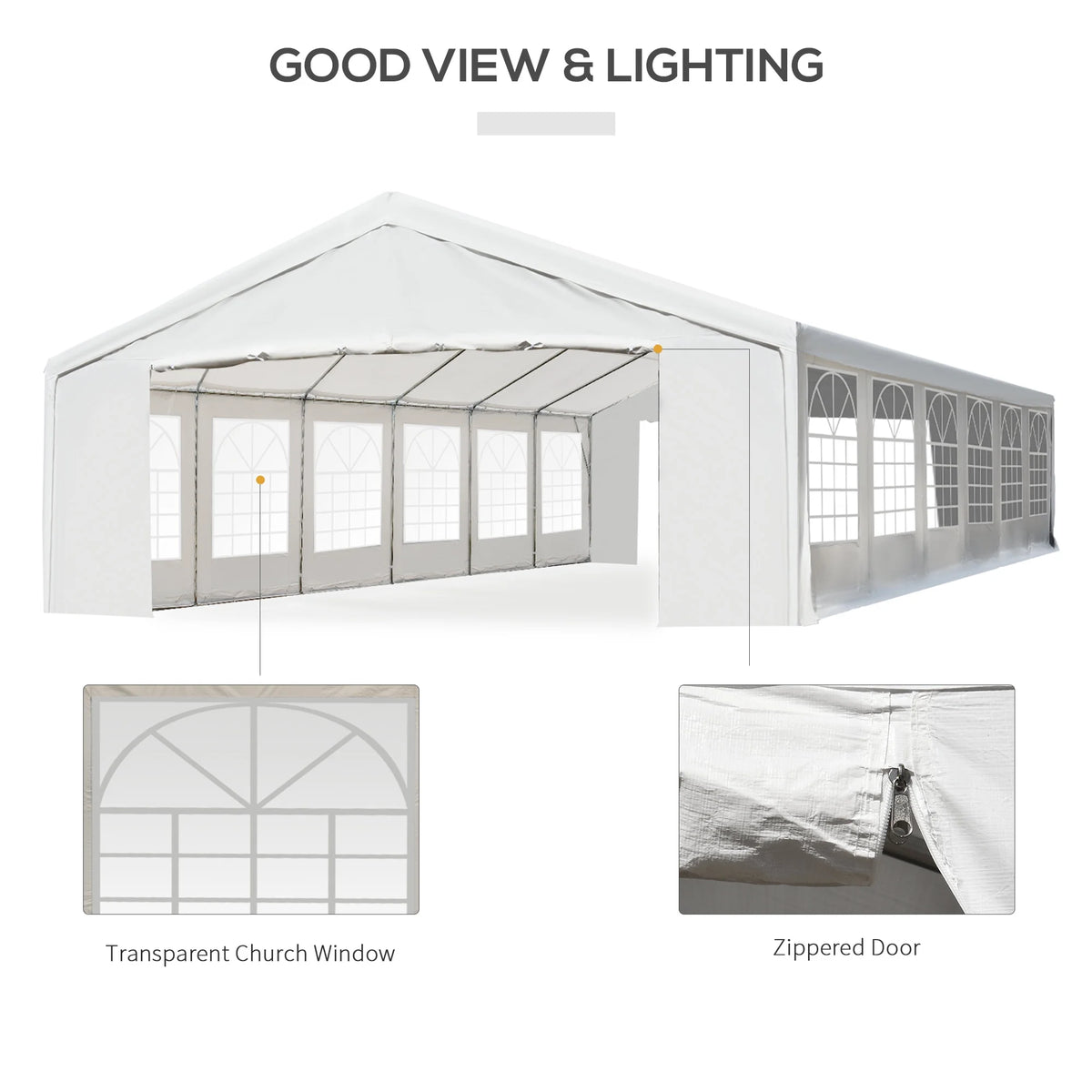 40'x20' Heavy Duty White Party Tent Canopy X14682
