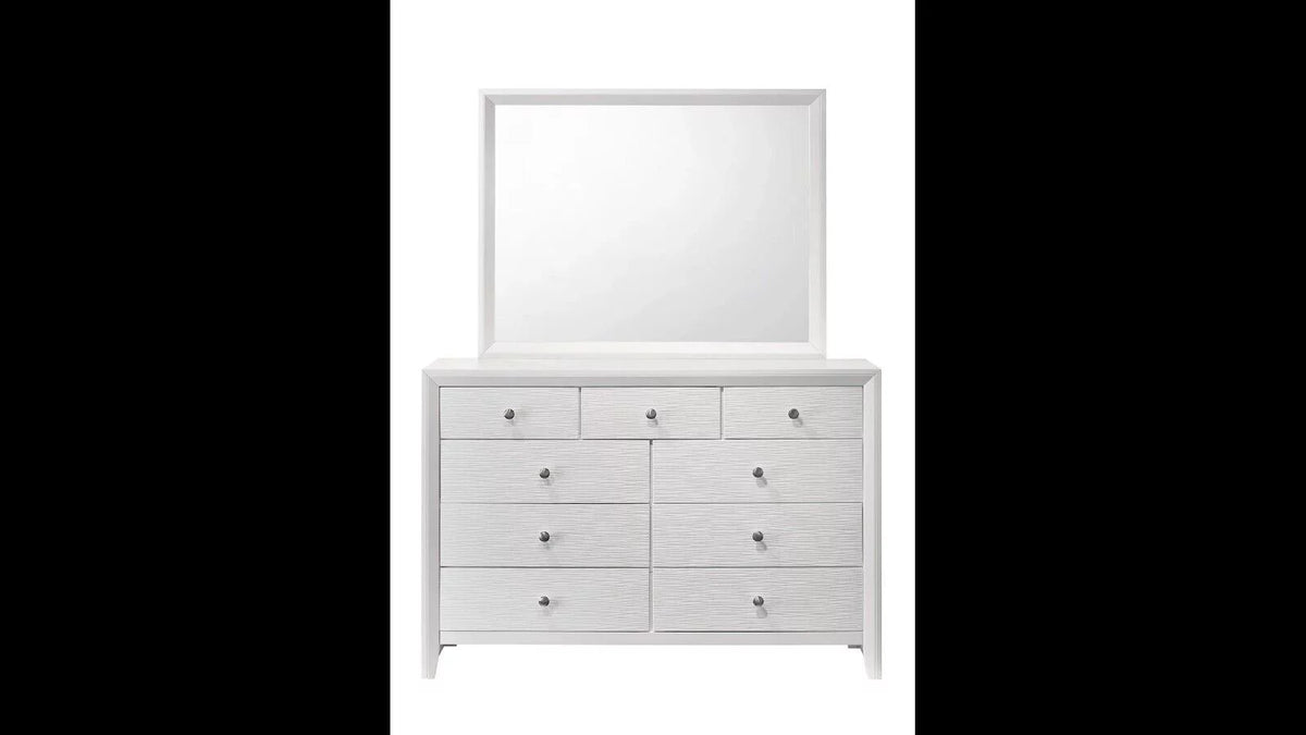 White Queen Size Panel Bed Set D93366