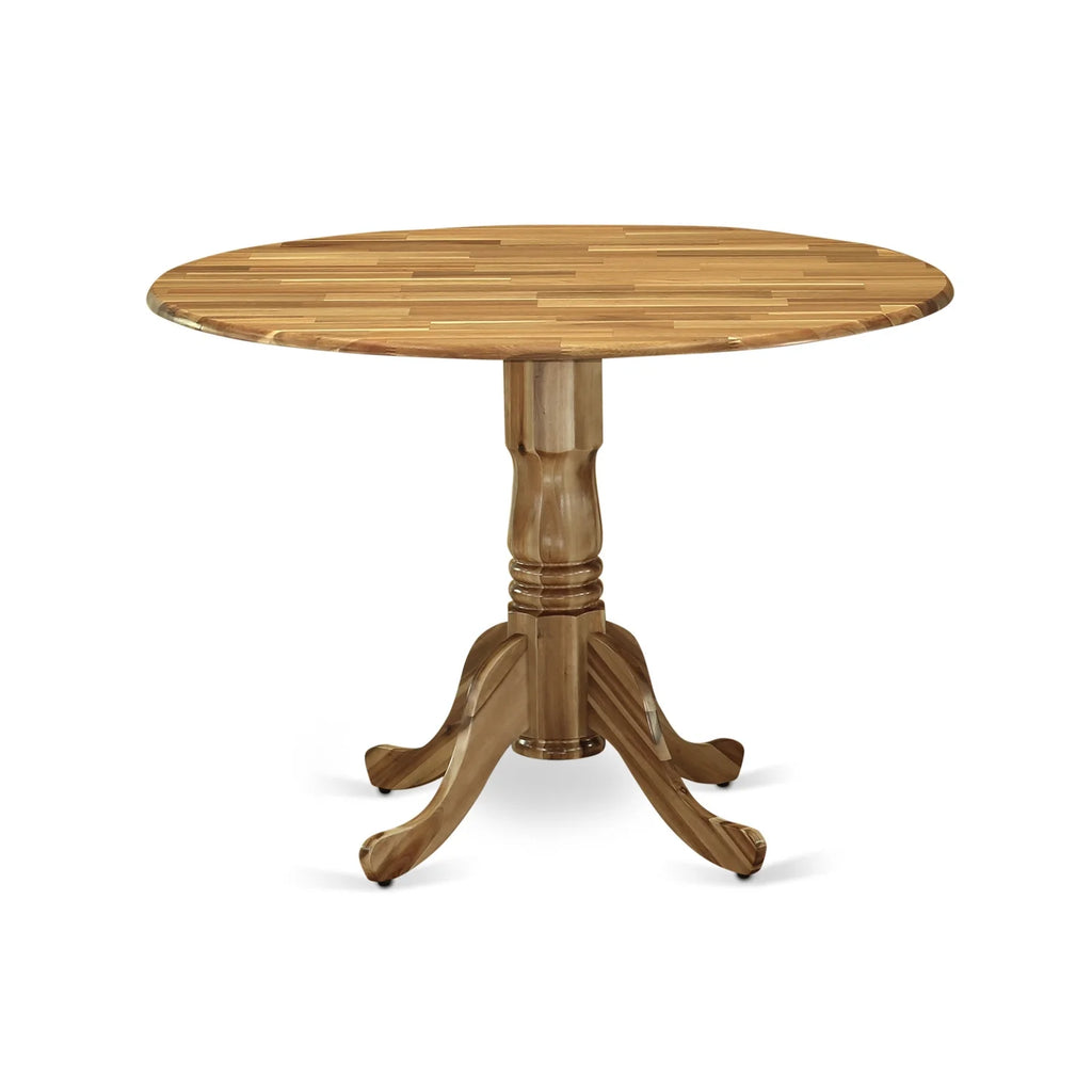 Acacia Wood Round Dining Table with Drop Leaves K928
