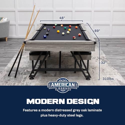 3-in-1 Pool Poker Dining Table Black Felt Flip Top Bench Storage Z19348